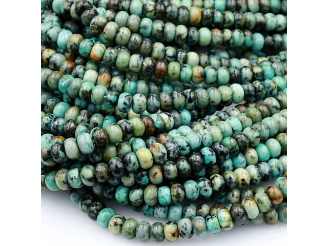 African Turquoise 6mm Rondelle Bead Strand
