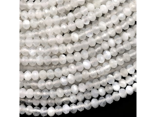 Moonstone 4mm Faceted Rondelle Bead Strand