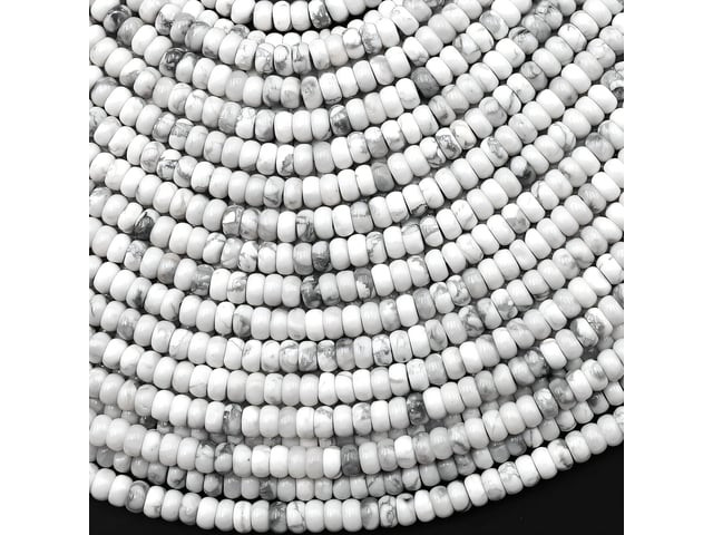 Howlite 4mm Rondelle Bead Strand