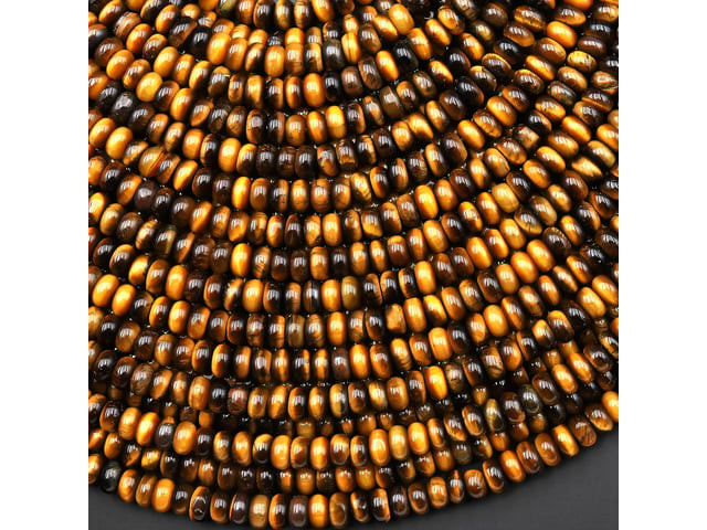 Tiger’s Eye 4mm Rondelle Bead Strand