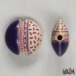 Golem Design Studio Purple Arrowheads & Notches Medium Lentil Bead