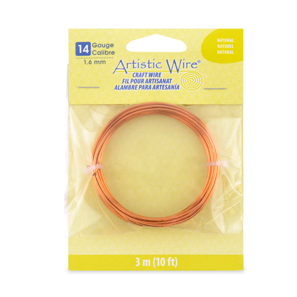 Artistic Wire 14 Gauge (1.60 mm) Natural Craft Wire, 10ft