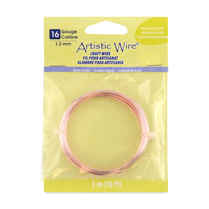 Artistic Wire 16 Gauge (1.3 mm) Rose Gold Color Craft Wire, 10ft