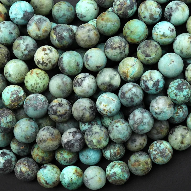 Matte African Turquoise 6mm Round Bead Strand
