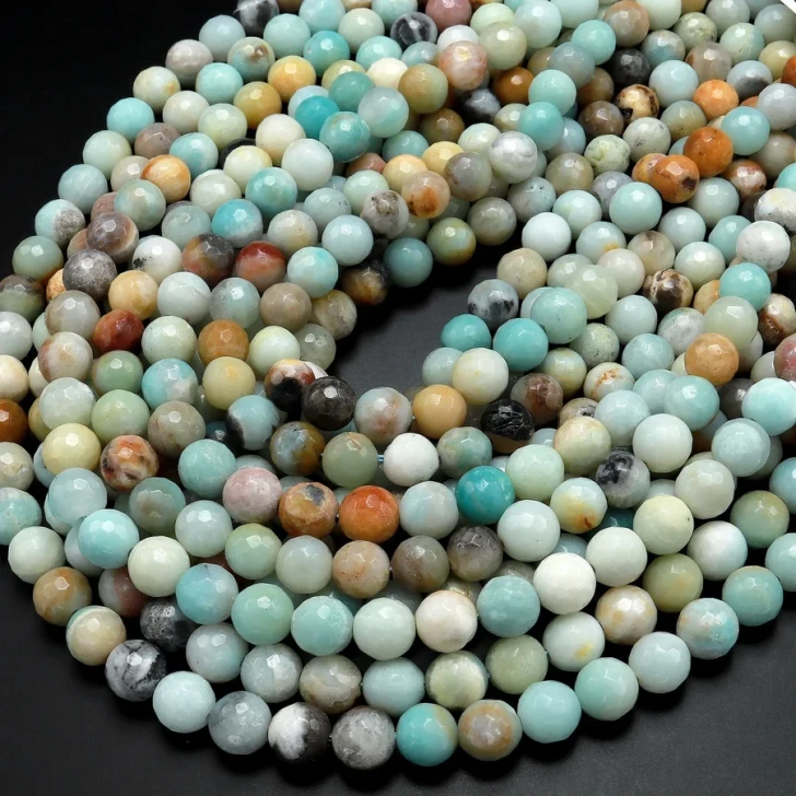 Amazonite 6mm Faceted Round Bead Strand