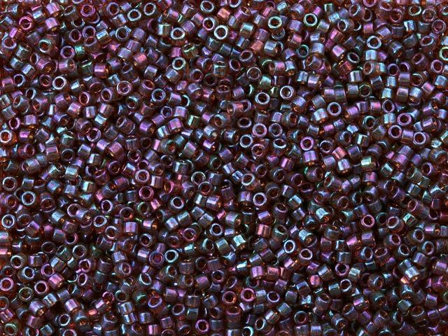 Miyuki 11/0 Delica Bead Transparent Pearl Raspberry 2.5-Inch Tube