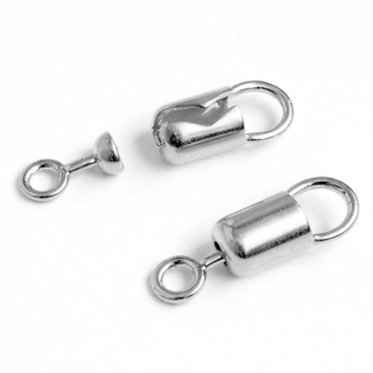 JBB Silver-Plated Push-In Pin Lock Clasp 20x6mm