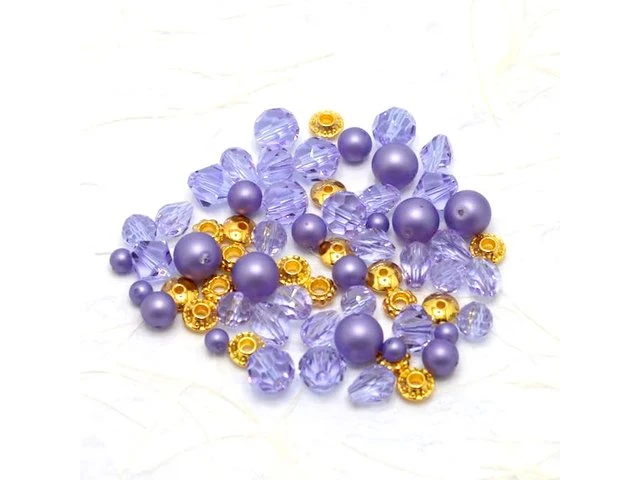 Jesse James Beads Austrian Crystal & Pearl Bead Mix Violet