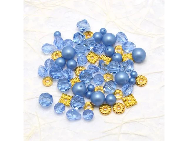 Jesse James Beads Austrian Crystal & Pearl Bead Mix Aquamarine