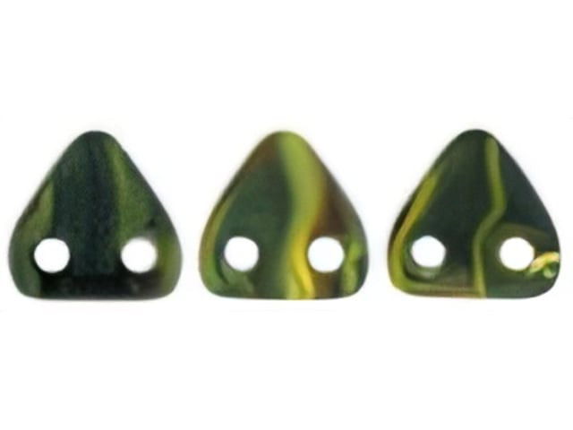 CzechMates 6mm Triangle Beads Matte Opaque Yellow/Jet 2.5-Inch Tube