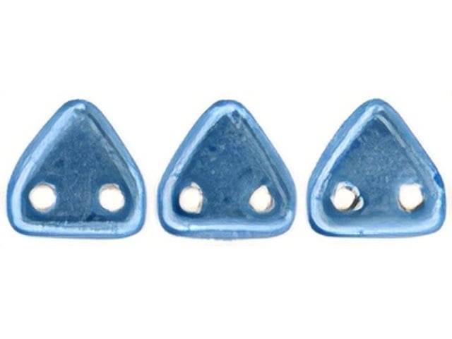 CzechMates 6mm Triangle Beads ColorTrends: Saturated Metallic Little Boy Blue 2.5-Inch Tube
