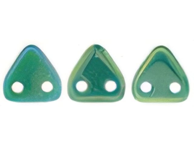 CzechMates 6mm Triangle Beads Luster Iris Atlantis Green 2.5-Inch Tube