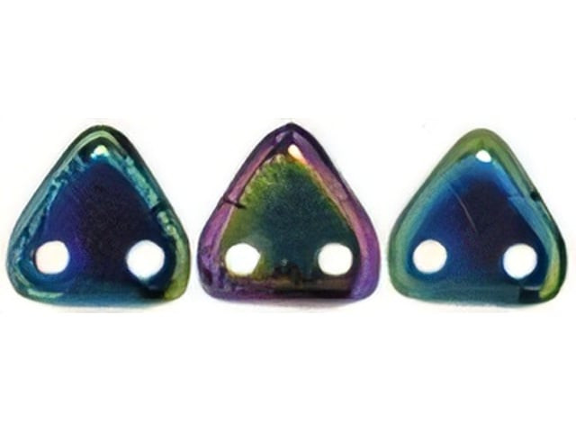 CzechMates 6mm Triangle Beads Iris Green 2.5-Inch Tube