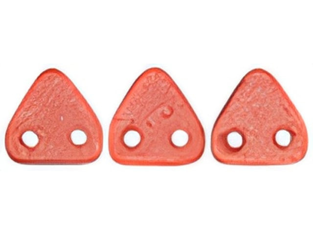 CzechMates 6mm Triangle Beads ColorTrends: Transparent Aurora Red 2.5-Inch Tube