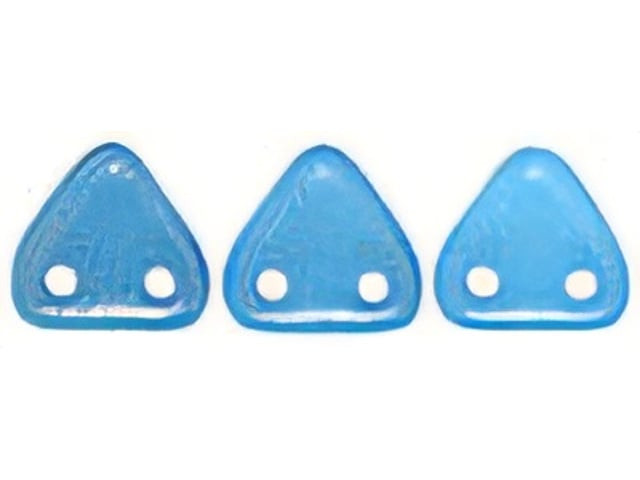 CzechMates 6mm Triangle Beads Halo Azurite 2.5-Inch Tube