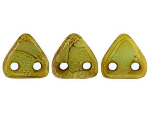 CzechMates 6mm Triangle Beads Opaque Pale Turquoise Picasso 2.5-Inch Tube