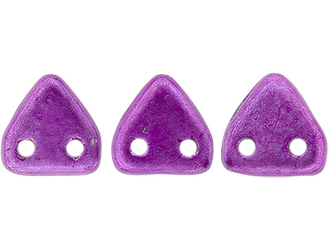 CzechMates 6mm Triangle Beads ColorTrends: Saturated Metallic Spring Crocus 2.5-Inch Tube