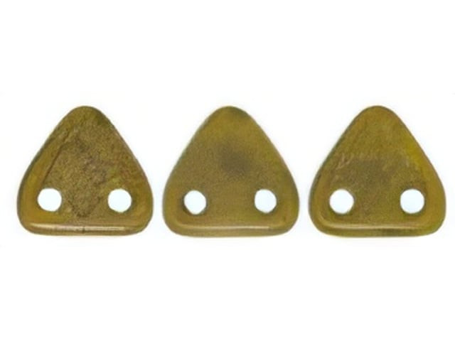 CzechMates 6mm Triangle Beads Chartreuse Copper Picasso 2.5-Inch Tube