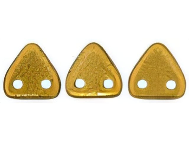 CzechMates 6mm Triangle Beads Matte Metallic Goldenrod 2.5-Inch Tube