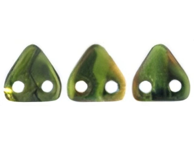 CzechMates 6mm Triangle Beads Opaque Yellow/Jet 2.5-Inch Tube