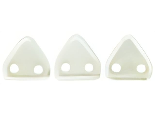 CzechMates 6mm Triangle Beads Luster Opaque White 2.5-Inch Tube