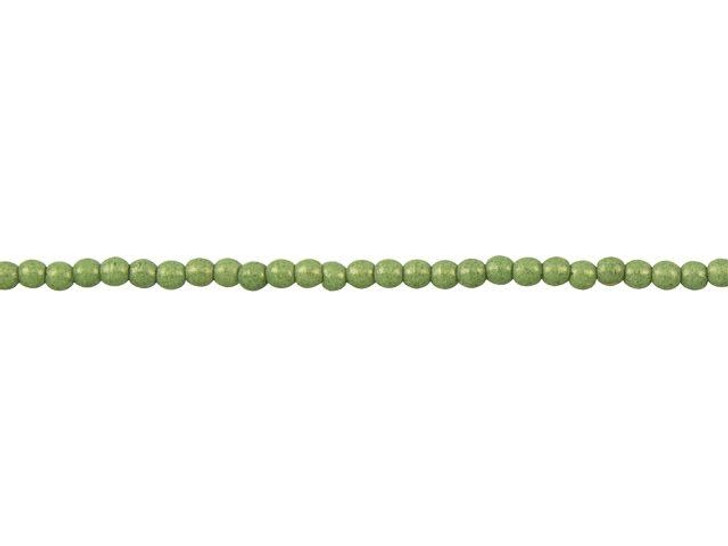 Czech Glass 2mm ColorTrends Pacifica Avocado Round Bead Strand by Starman