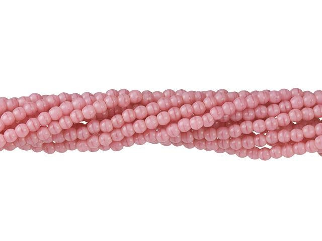 Czech Glass 2mm Coral Pink Round Bead Strand by Starman