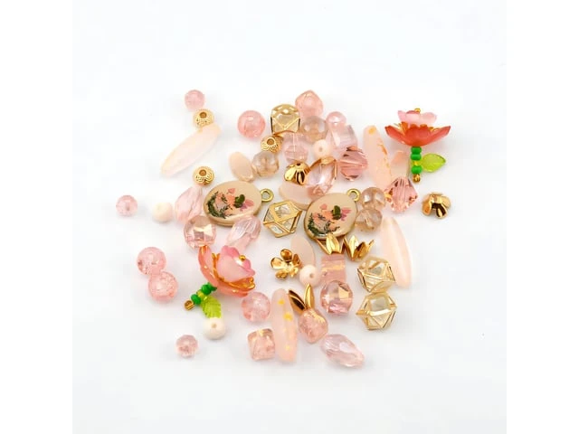 Jesse James Beads Bead Mix in Peach Blossoms