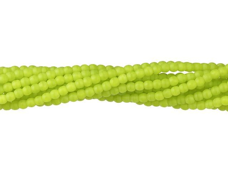 Czech Glass 2mm Matte Chartreuse Round Bead Strand by Starman