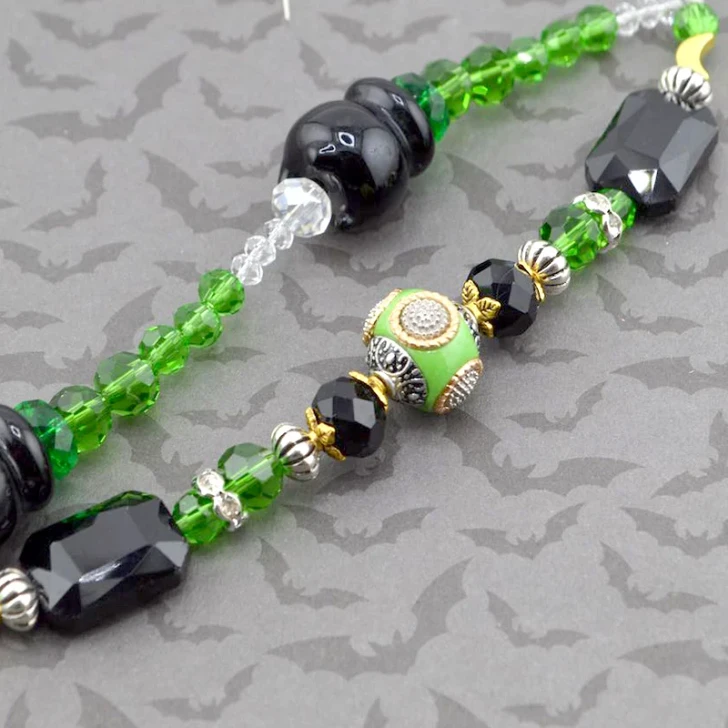 Jesse James Beads Halloween Lampwork Bead Strand - Witch's Cauldron