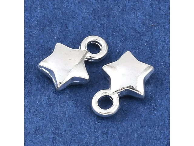 Silver Star Charm 8.5x6mm