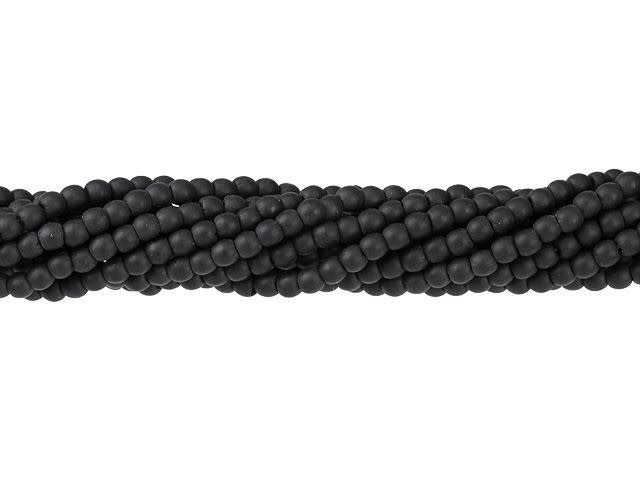 Czech Glass 2mm Matte Jet Round Bead Strand by Starman