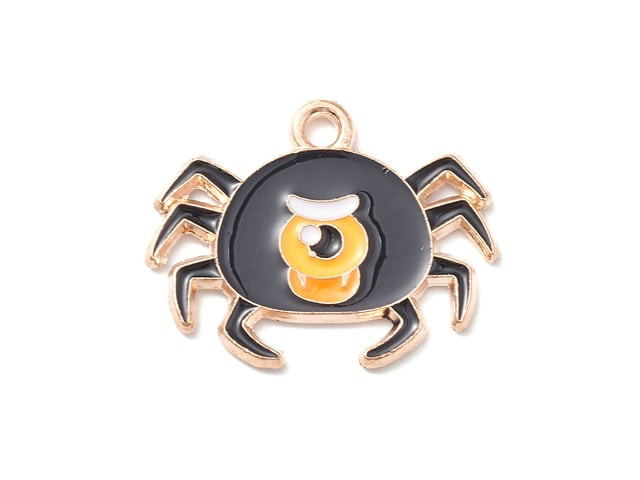 Golden Spider Enamel Charm 21.5x17mm