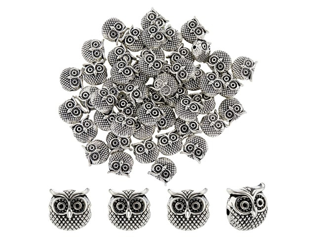 Antique Silver Owl Bead 11mm