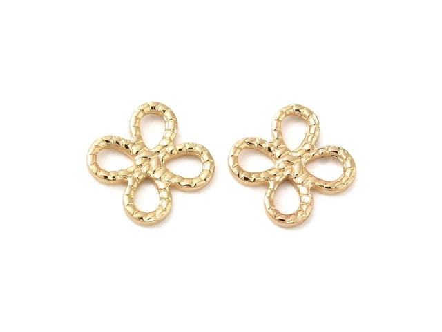 14K Gold-Plated Brass Flower Chandelier Link 10x10mm