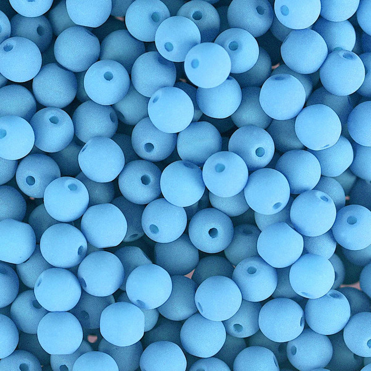 PRECIOSA Czech Glass Bead Strand 6mm, Velvet Sky Blue