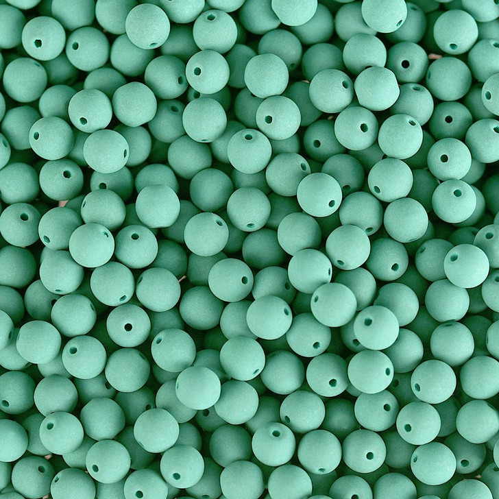 PRECIOSA Czech Glass Bead Strand 4mm, Velvet Soft Turquoise 