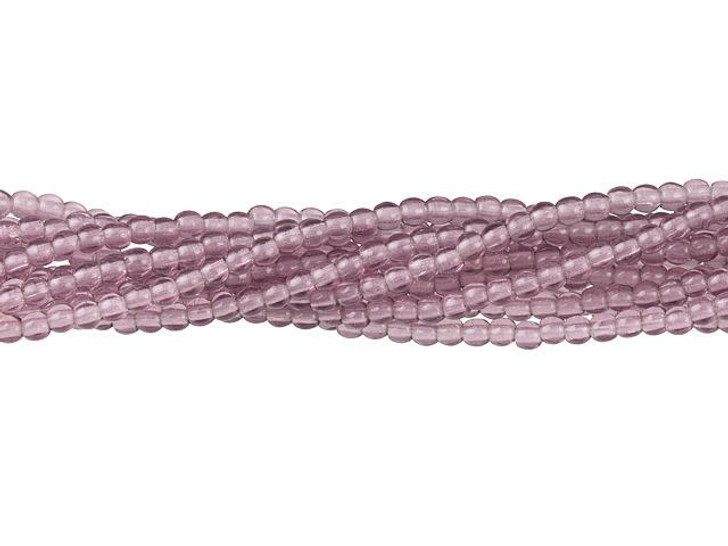Czech Glass 2mm Medium Amethyst Round Bead Strand by Starman