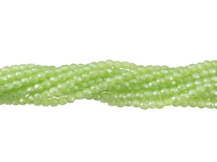 Czech Glass 2mm Olivine Flash Pearl Fire-Polish Bead Strand by Starman