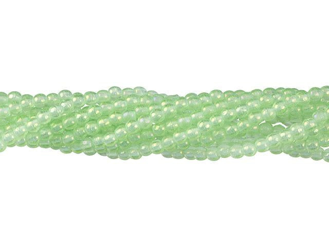 Czech Glass 2mm Peridot Luster Iris Round Bead Strand by Starman