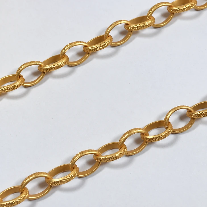 Matte Gold Celtic Chain by the Foot
