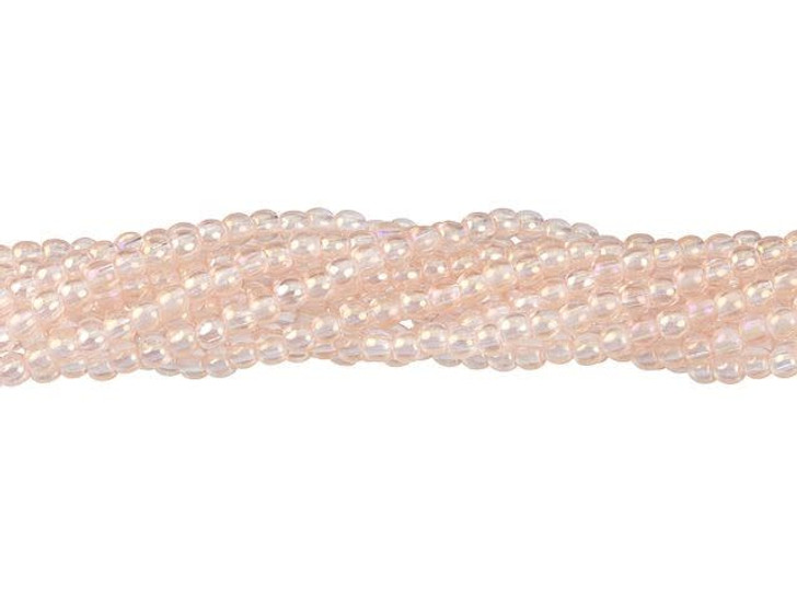 Czech Glass 2mm Rosaline Luster Iris Round Bead Strand by Starman