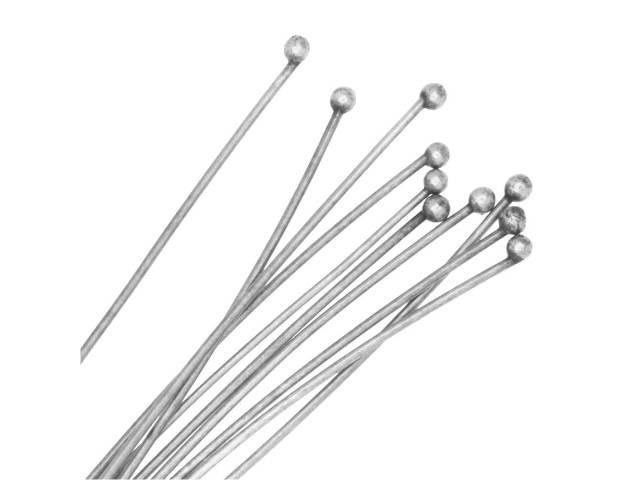 Nunn Design Antique Silver-Plated Brass 20 Gauge Ball Head Pin