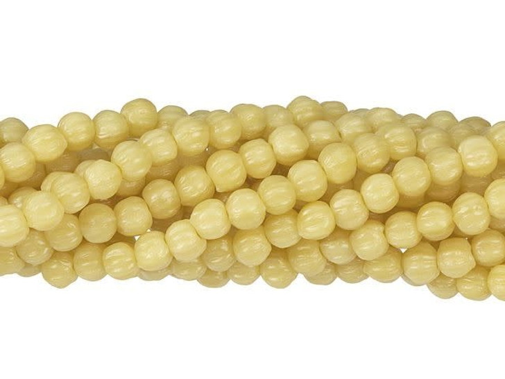 Czech Glass 3mm Antique Beige Melon Bead Strand by Starman