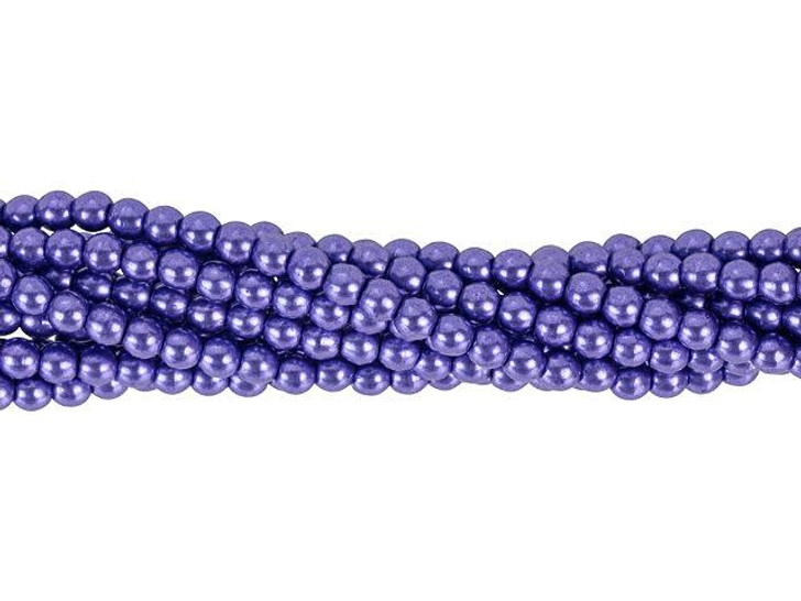 Czech Glass 3mm ColorTrends Saturated Metallic Ultra Violet Round Bead Strand (100pc Strand) by Starman