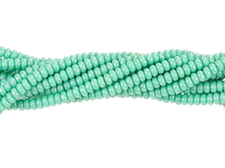 Czech Glass 3mm Luster Iris Turquoise Rondelle Bead Strand by Starman