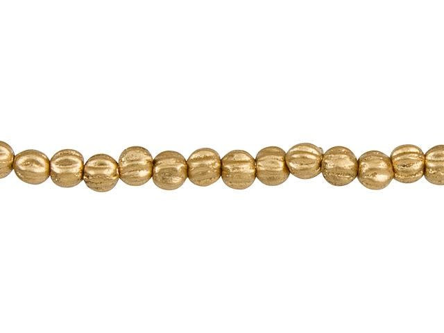 Czech Glass 3mm Matte Metallic Flax Melon Bead Strand by Starman