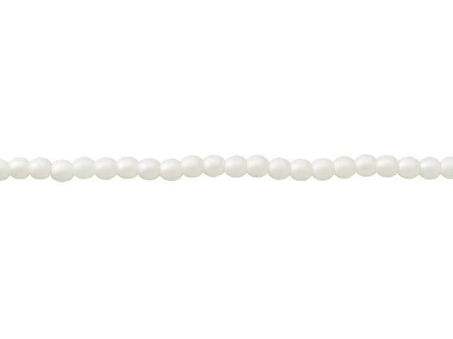 Czech Glass 3mm Matte Snow Round Glass Pearl Bead Strand by Starman
