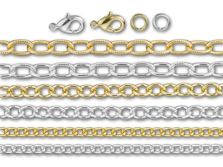 Silver and Gold Duo Chain Jewelry Kit
