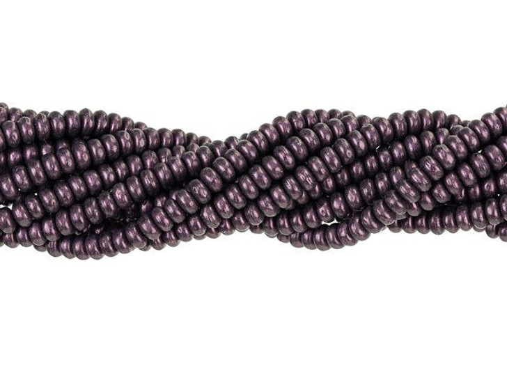 Czech Glass 3mm Metallic Suede Pink Rondelle Bead Strand by Starman